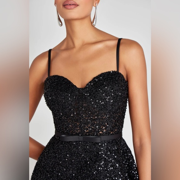 Nadine Merabi Tara Black Dress NWT - size S/M - Picture 3 of 15